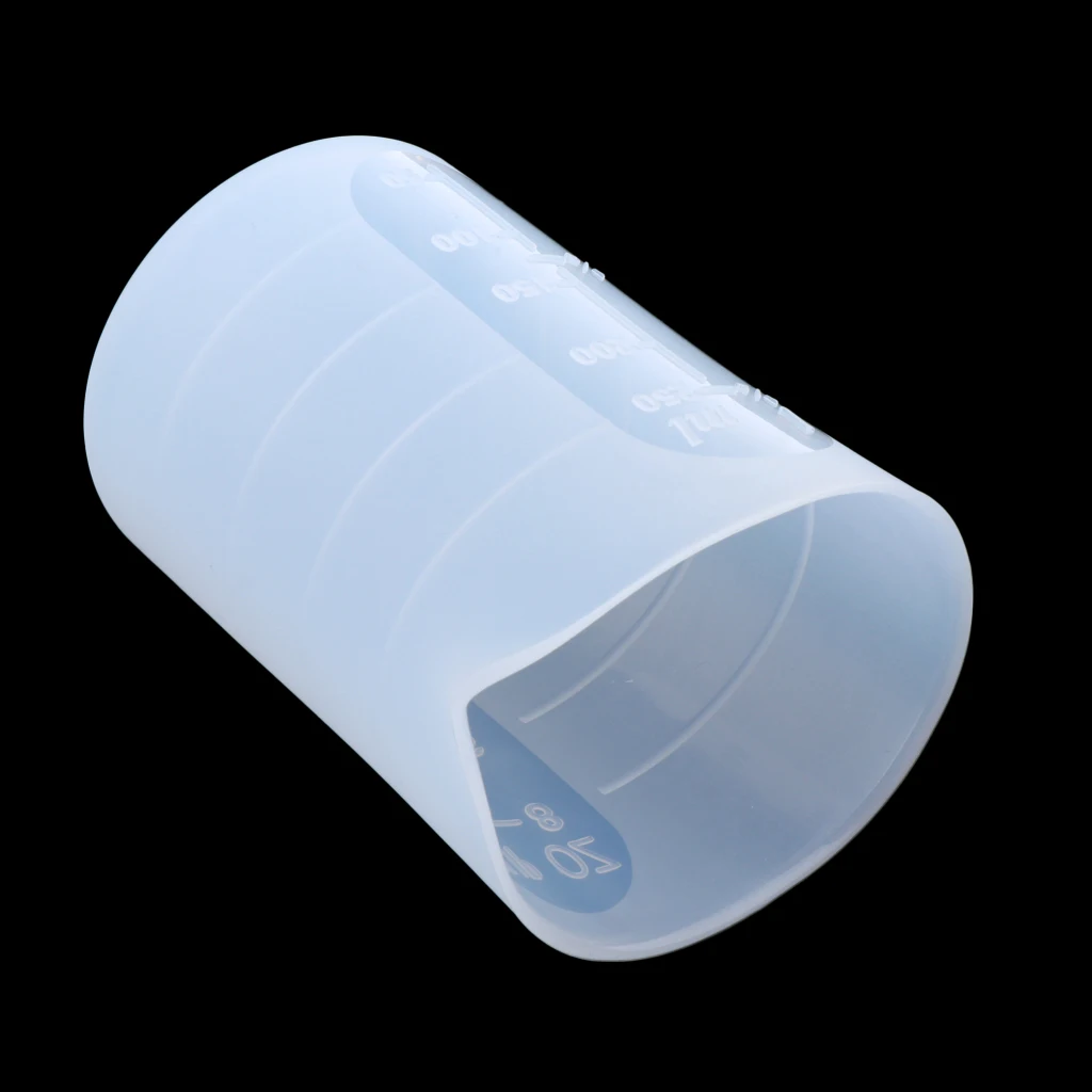 250ml Clear Silicone Reusable Mixing Measuring Cup Liquid Epoxy Resin
