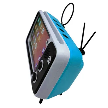 

3 in 1 Wireless Speaker Retro TV Mini Portable Bluetooth Bass Speaker Mobile Phone Holder Speaker Retro Photo Frame for Gift
