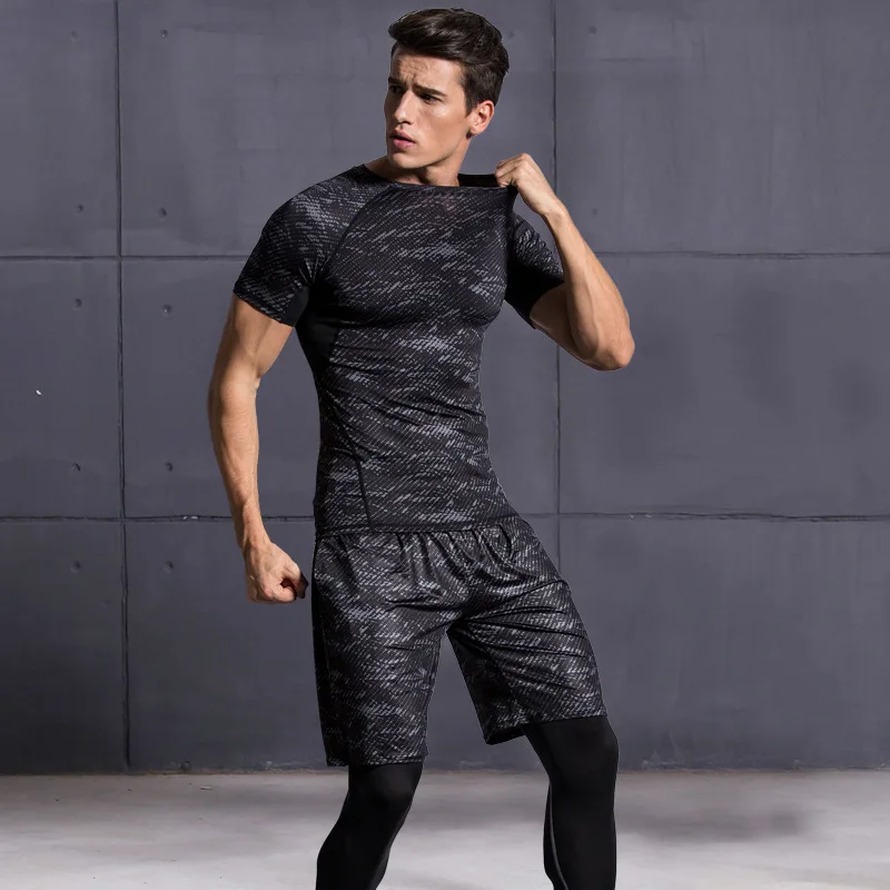 Men MMA Compression Tshirt Tights Running Jogging Gym Clothing MMA  Rashguard BJJ Training Sportswear Dry Fit Muay Thai Shorts