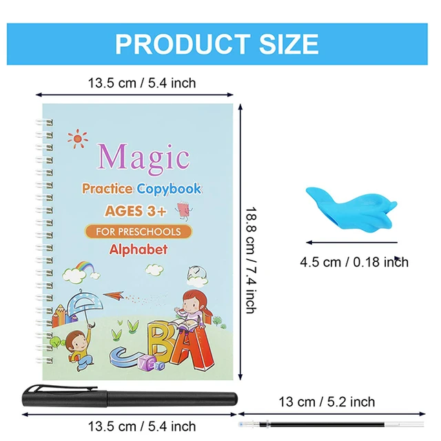 Sank German English Letters Magic Books Children Reusable 3D Groove Magic  Notebook Writing Lettering Calligraphy Set Montessori - AliExpress