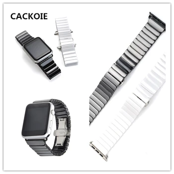 

CACKOIE Apple Watch Series 5 4 3 2 1 Ceramic Glossy Strap for Men / Women Strap, Fashion Texture Wrist Strap Accessories