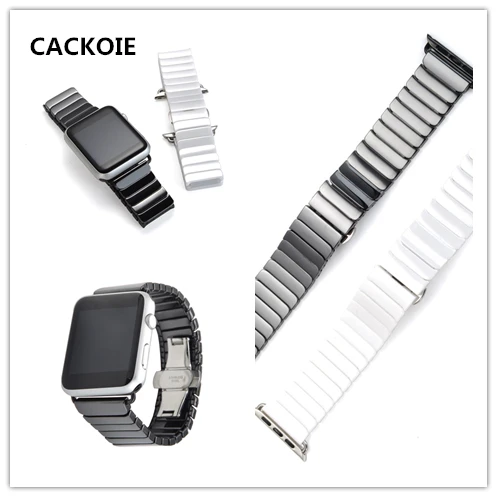 CACKOIE Apple Watch Series 5 4 3 2 1 керамический глянцевый ремешок для мужчин/женщин модный