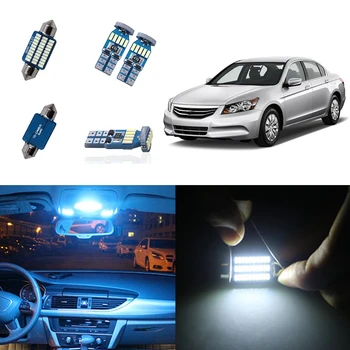 

10pcs T10 Led Canbus W5W White Ice Blue Lamp Bulbs Interior Map Dome Door Plate Light Package Kit for Honda Accord 2003-2012