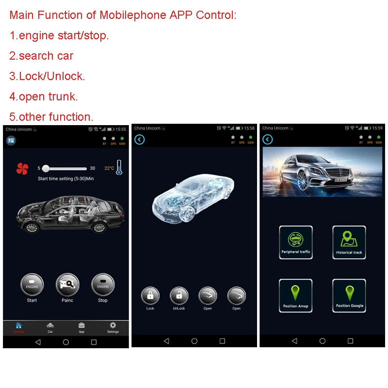 For Volkswagen Touareg 2010- Car add push button Start stop Remote key start stop keyless go system+mobilephone APP Control