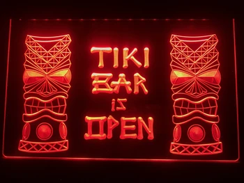 

I573 Tiki Bar is OPEN Mask Display NR LED Neon Light Sign RGB Multi-Color