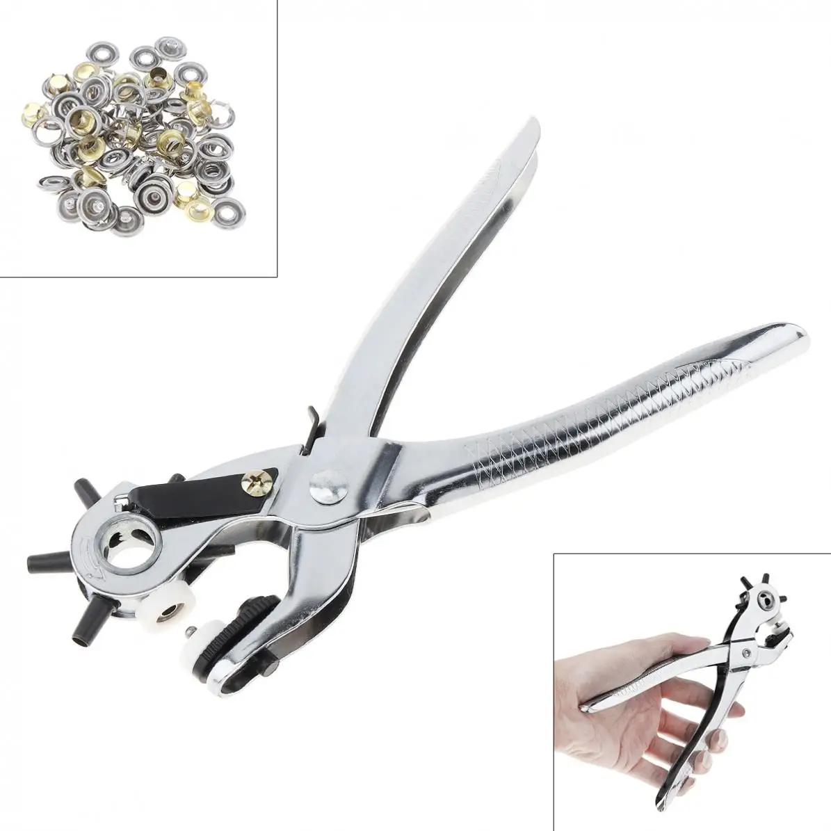 

Pliers 6 Sized Heavy Duty Revolving Leather Belt Holes Punch Hand Pliers Tool with Eyelets Pliers Metal Hand Tools Pliers