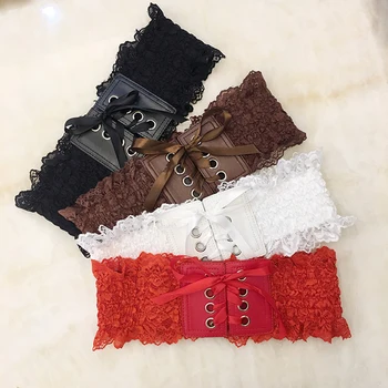 

Women Vintage Elegant Lace Stretch Wide Waist Belt Bandage Elastic Cinch Corset Waistband