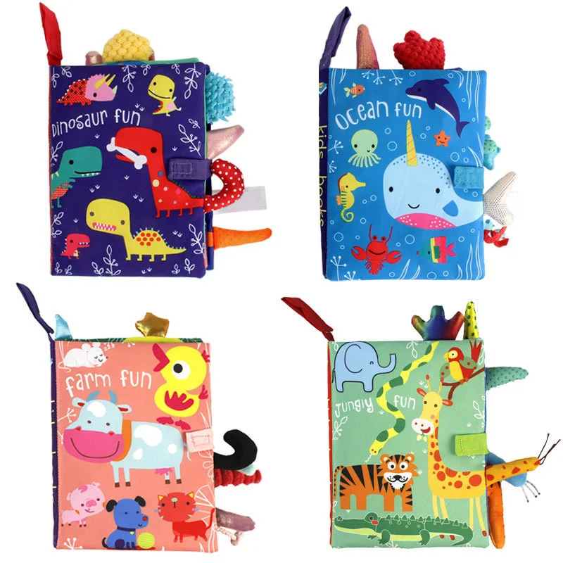 

Kids Animals Cloth Books 3D Rustle Sound Soft Cloth Reading Early Educational Baby Toys For Newborn Intelligence Toddler Gift