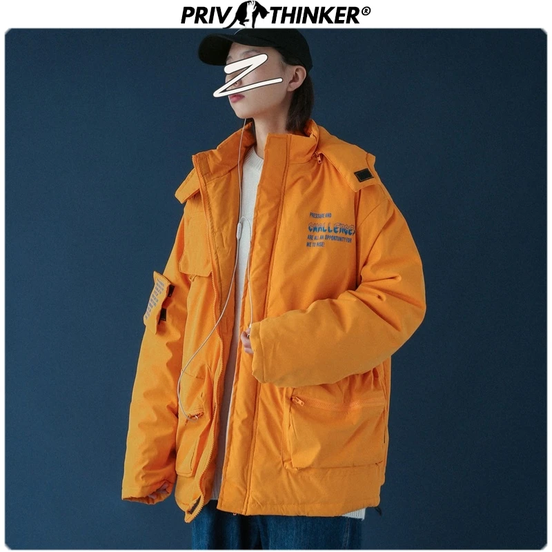 Privathinker, женский стиль сафари,, зимняя парка с капюшоном, пальто, Мужская теплая утолщенная куртка, Мужская Уличная одежда с карманами, верхняя одежда, парки