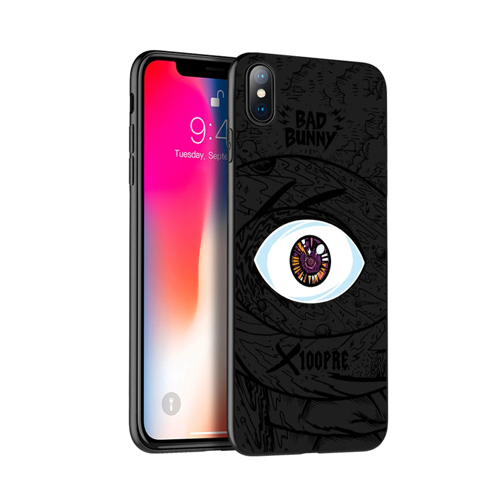 Черный чехол из ТПУ для iphone 5 5s se 6 6s 7 8 plus x 10 силиконовый XR XS 11 pro MAX Bad Bunny