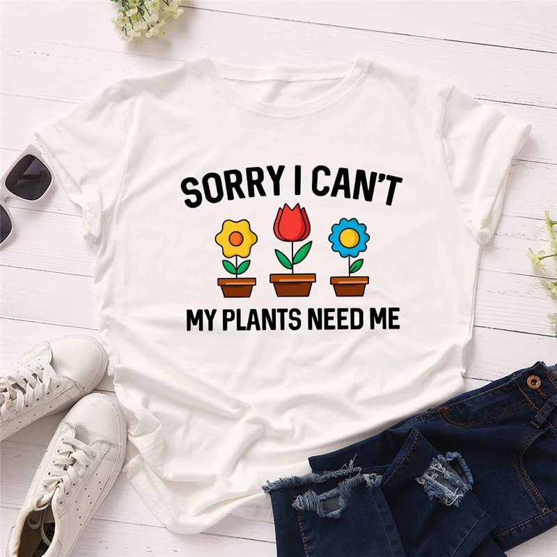

Woman Tshirts Plants Flowers Tshirt Women Aesthetic Punk Vintage Tumblr Cotton Short Sleeve Plus Size Tee Shirt Femme Top Tees
