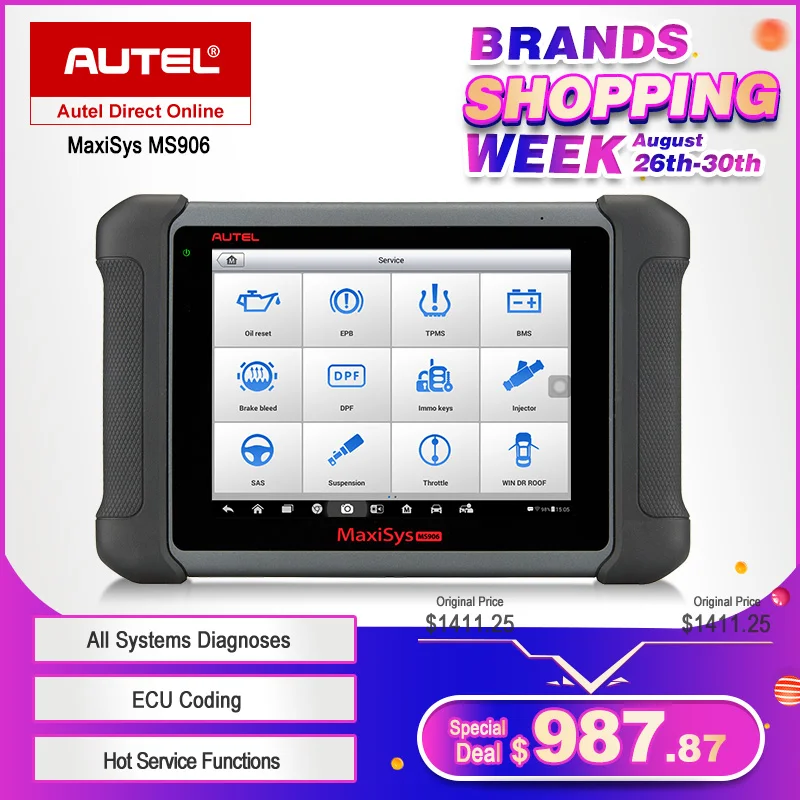 Autel MaxiSys MS906 диагностический инструмент Автоматический считыватель кодов