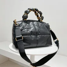 

Quilted Shoulder Bag 2021 Luxury Pad Women's Handbag Designer Cotton Padded Crossbody Bags for Women Fashion Down Space Tote