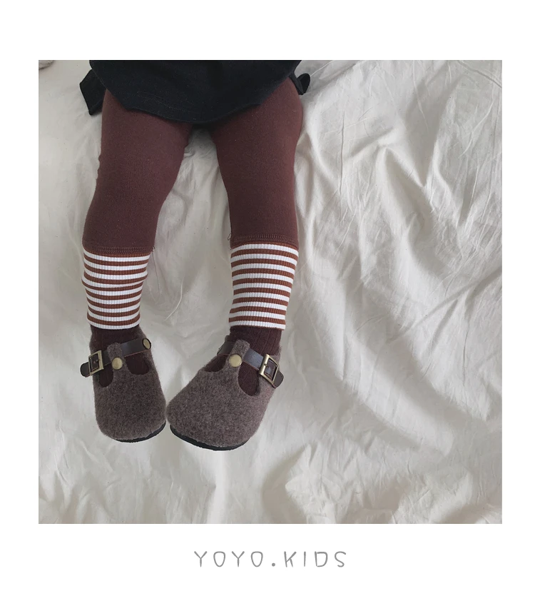Сезон весна-осень; коллекция года; Корейская кожаная обувь для девочек; обувь из ворса; детская обувь; нескользящая обувь на мягкой подошве