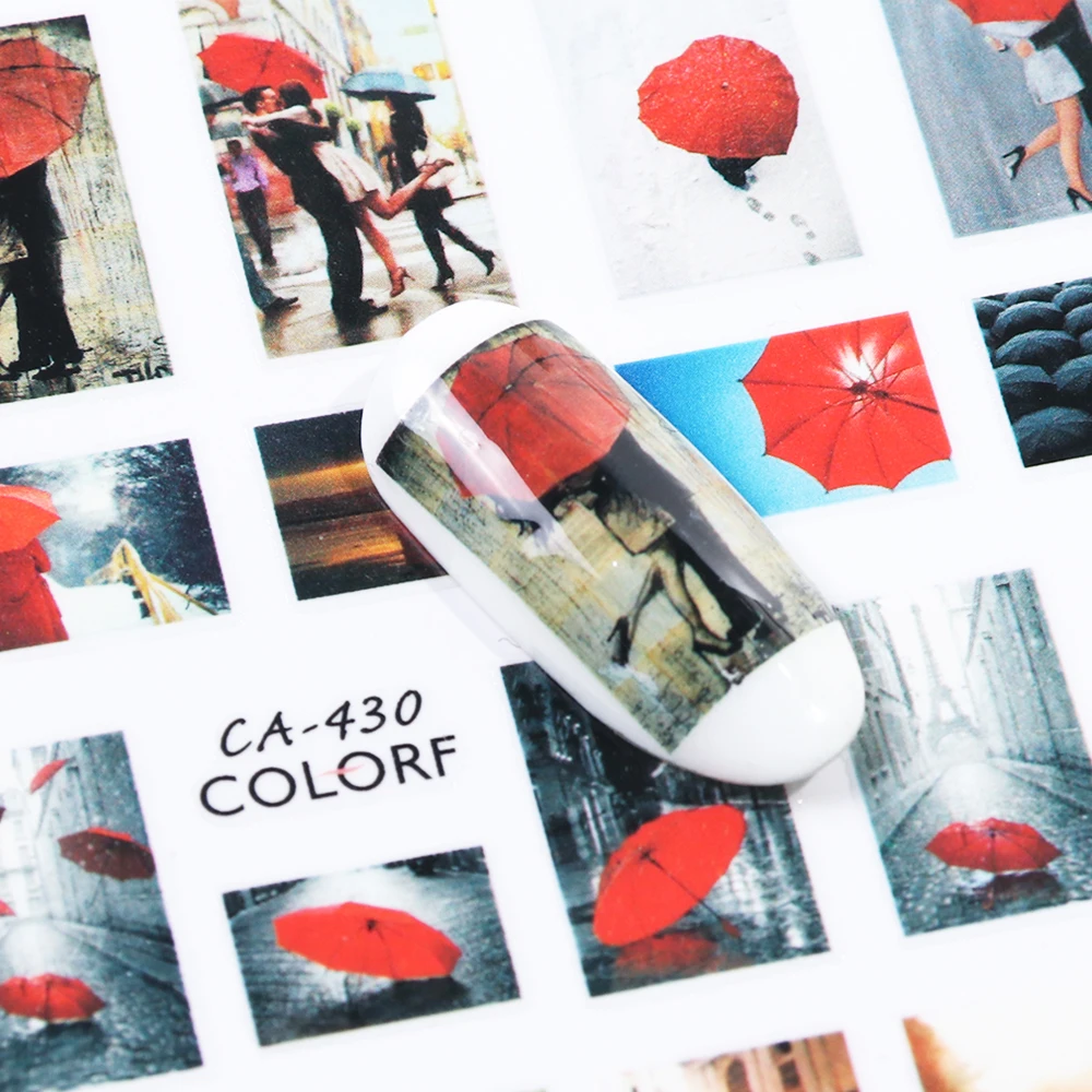 1 шт., дизайнерские наклейки на День святого Валентина с памятью, 3D Красный слайдер на ногти, любовник, зонтик, сердце, клейкая пленка, художественные аксессуары, CHCA428-436