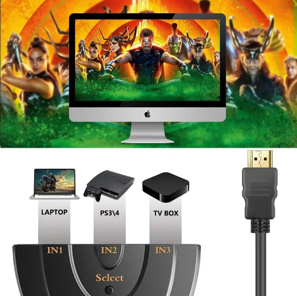 HDMI переключатель 3 порта 4K в 1 выход с высокоскоростным переключателем