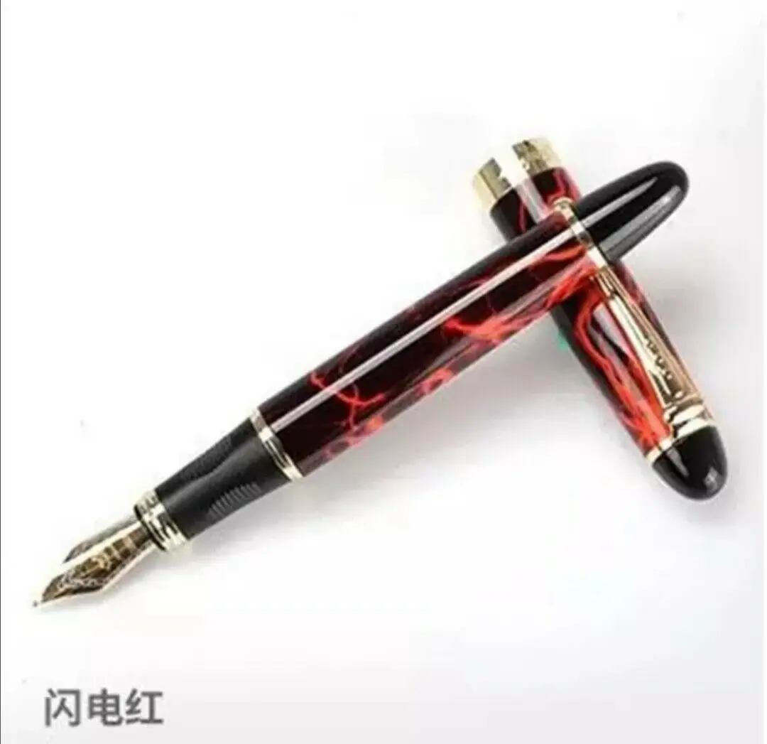 Jinhao X450 каллиграфия авторучка чернильная ручка толстый корпус 1,0 мм 18KGP Изогнутый наконечник для письма подарок канцелярские принадлежности офисные школьные принадлежности - Цвет: Lightning Red