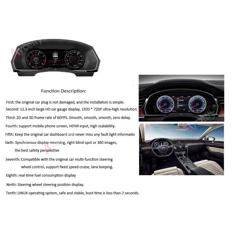Автомобильная панель инструментов Замена приборной панели развлечения Интеллектуальный мультимедиа для VW B8 PASSAT CC golf 7 GTI Teramont вариант