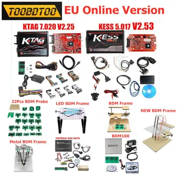 

KESS V5.017 V2.53 KTAG V7.020 V2.25 Master Version KTAG ECU Programmer Tool KESS LED BDM Frame FGTECH V54 0475 BDM100