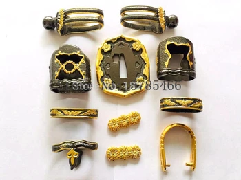 

Wonderful A Set High-Quality Kirsite Fitting Alloy Tsuba For Japanese Military Sword Shigunto Sword Katana Handmade DIY Accessor