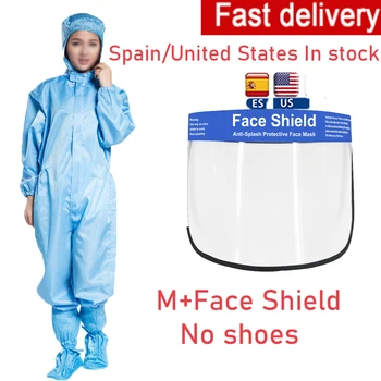Dustproof Clothing Isolation Clothing Antistatic Workwear Reusable Soft Raincoat Overalls Splashproof Protective Clothing Suit tanie i dobre opinie Material Anti-static cloth dropshipping M L XL XXL Siamese Blue coverall hooded without shoes