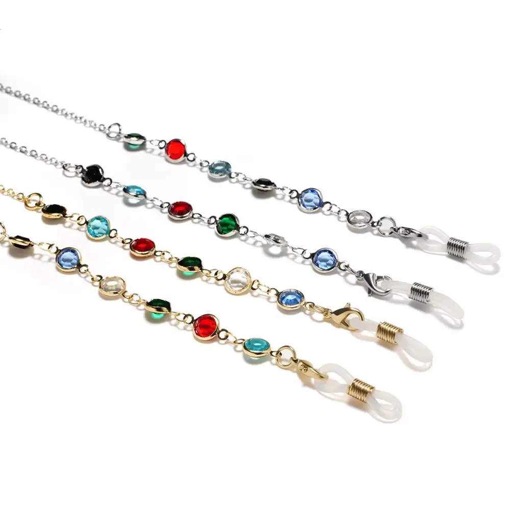 

Модные женские очки с драгоценными камнями, цветные цепи для очков, очков для чтения, шнуры, держатель для очков, ремешки, женские аксессуары...