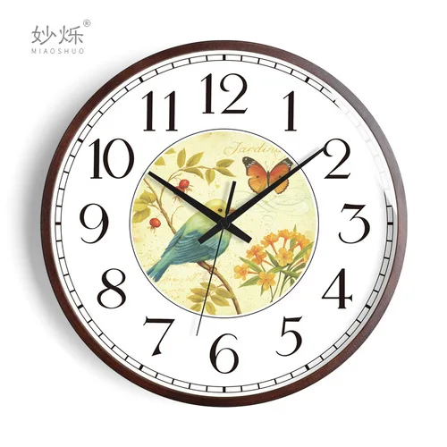 Large Wood Wall Clock Color:Style 20;Sheet Size:14 inch