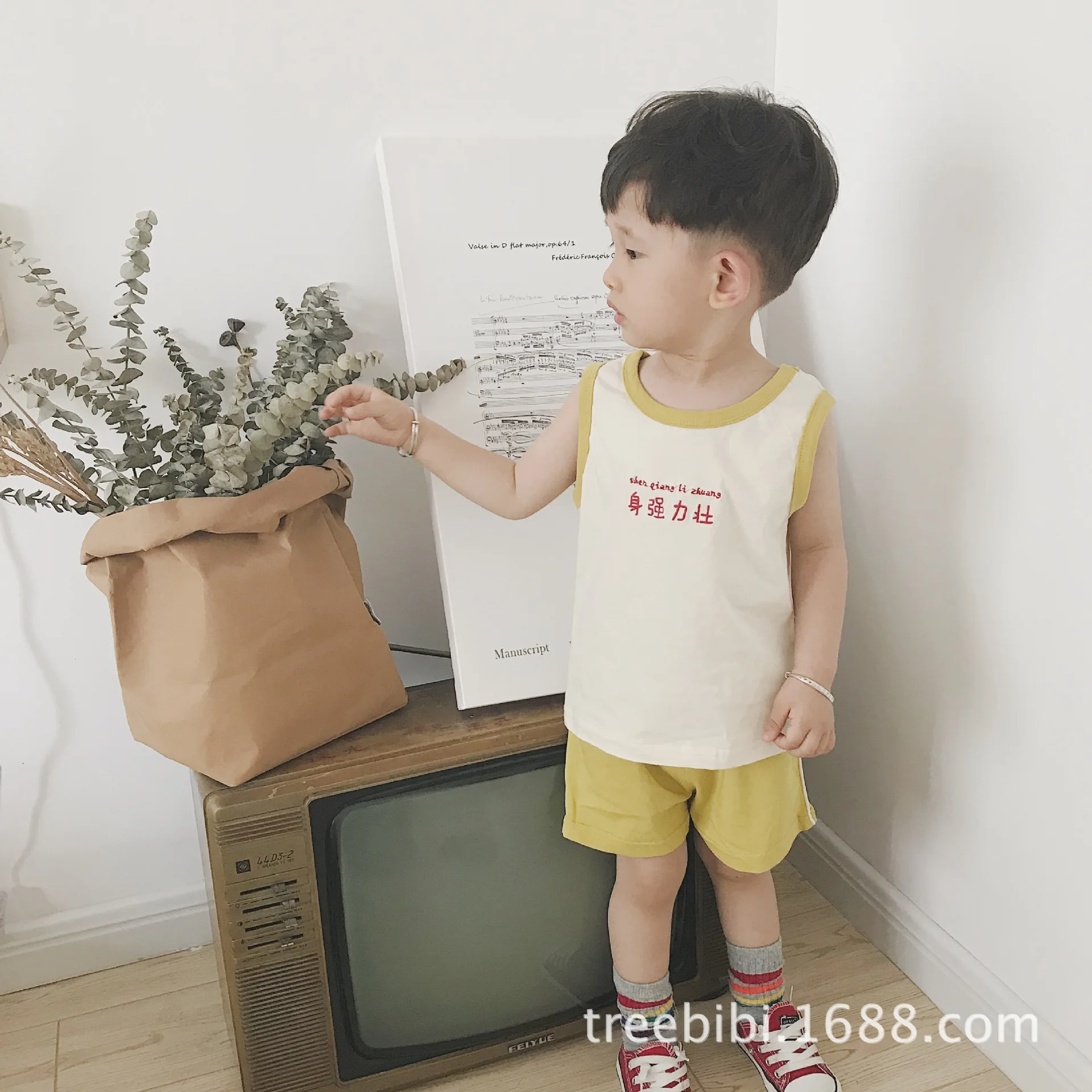 Treebibi Летний стиль для мужчин и женщин; детская одежда без рукавов; жилет с креативным рисунком