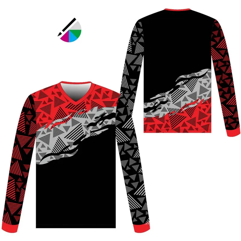 Настраиваемая Осенняя футболка с длинным рукавом для бадминтона, дышащая футболка для мужчин и женщин, спортивная одежда для настольного тенниса, спортивная одежда для пинг-понга - Цвет: red