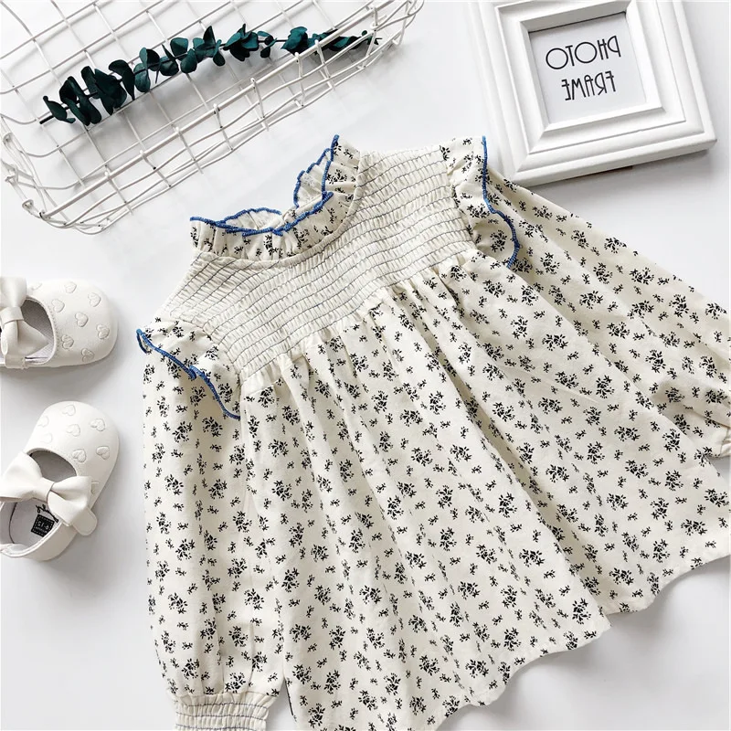 Girls' Shirts Korean Female Baby Floral Shirts Children'S Cotton Spring Autumn Long-Sleeved Shirt Baby Clothing