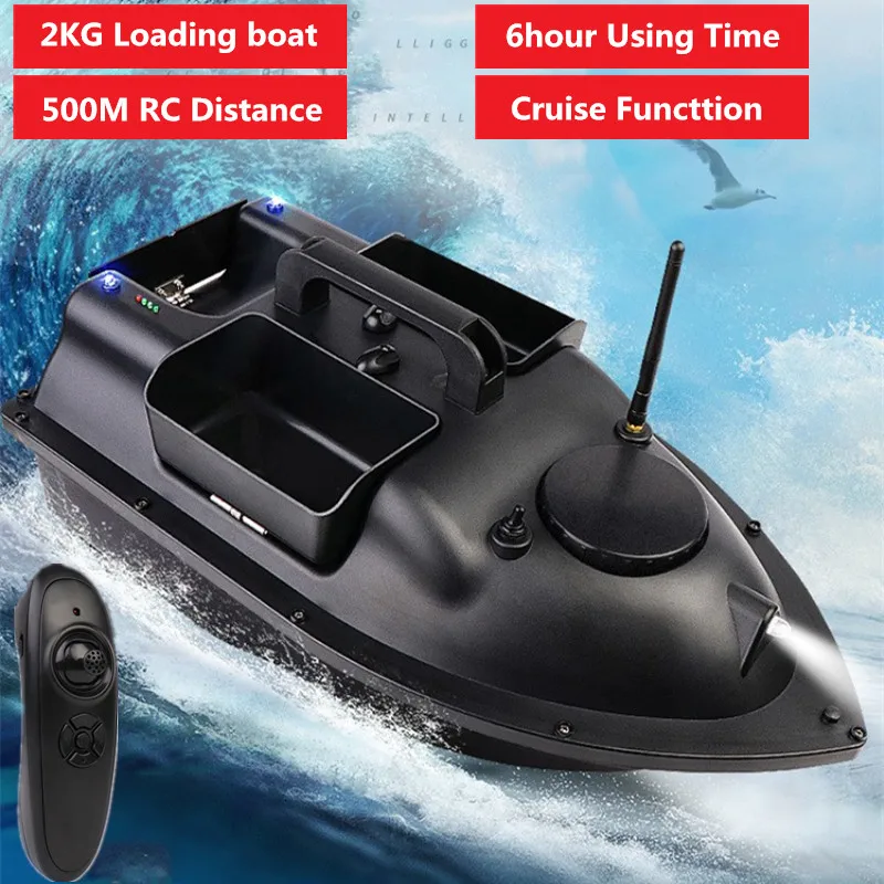 RC Fishing Bait Boat, GPS 500M Wireless Intelligent Remote Control Nesting  Boat Auto Cruise One-Key Return 1 Hoppers 2KG Load Navigation Bait