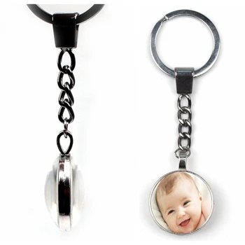 

Handmade Personality Photo Family Double sided Keychain Photo Baby Child Dad Mom Brother Sister Family Portrait Private Custom