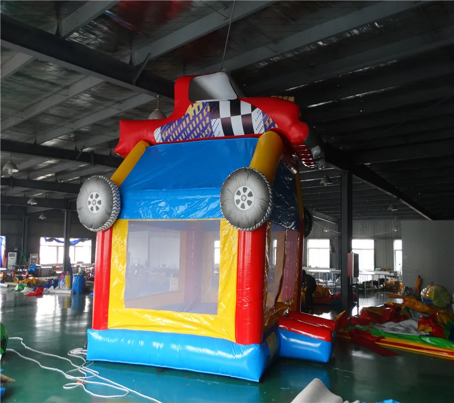 

Inflatable Car shape trampoline kids jumping on play ground in amusement park center