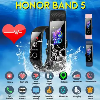 

Huawei Honor band 5 AMOLED smart band Huawei smart watch blood oxygen heart rage ftness sleep tracker swiming sport trakcer gps