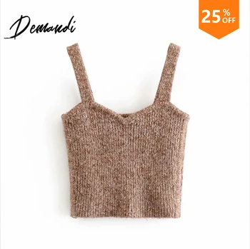 

Demandi Europe and the United States 2020 early spring new self-cultivation was thin and thin wild knit camisole women