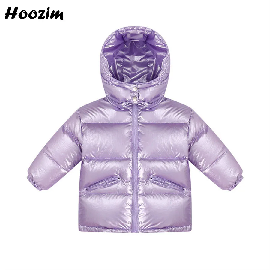 

2019 New White Duck Down Jacket For Girls 3-12 Years High Street Children Outerwear Purple Winter Black Detachable Cap Coat Boys