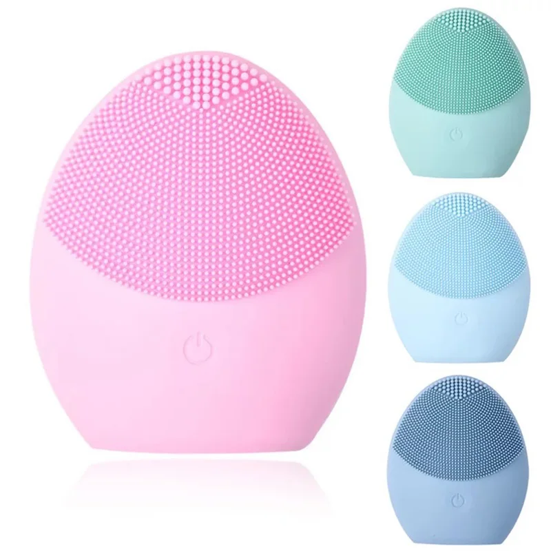 

Powered Facial Cleansing Device Sonic Vibration Face Cleaner Silicone Deep Pore Cleaning Electric Waterproof Massage Beauty Tool