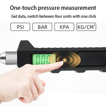 

New Digital Tire Pressure Gauge Dual Head 200 PSI Heavy Duty Tire Gauge for Truck Car 4 Setting with Backlight LCD