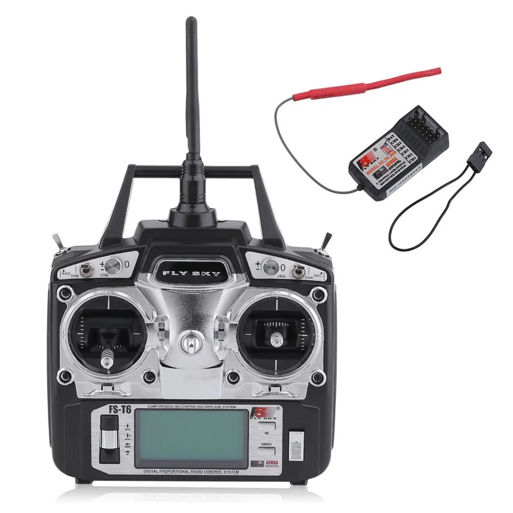 

Radio Control 2.4GHz 6 Channel Left Hand Remote Control Transmitter + Receiver For Flysky FS-T6 RC Helicopter