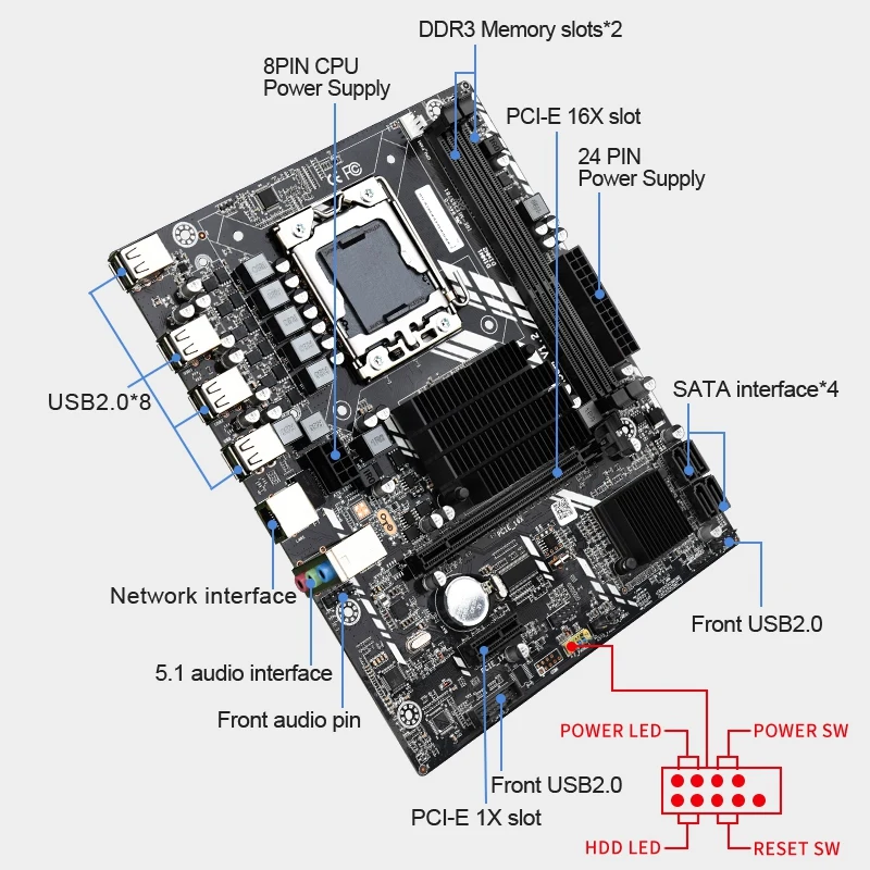 X58 Motherboard Dual-Channel L5520 X58DUAL V1.0 DDR3X4 1066 Memori M.2 NVME PCIE X16 Motherboard Game Komputer Desktop