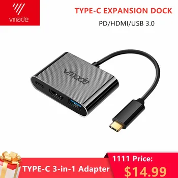 

USB C HUB Type-C to HDMI Mini Converter Adapter Type-C USB 3.0 HUB to HDMI/USB/PD Port for Huawei P20 Macbook Pro Mini Adapter