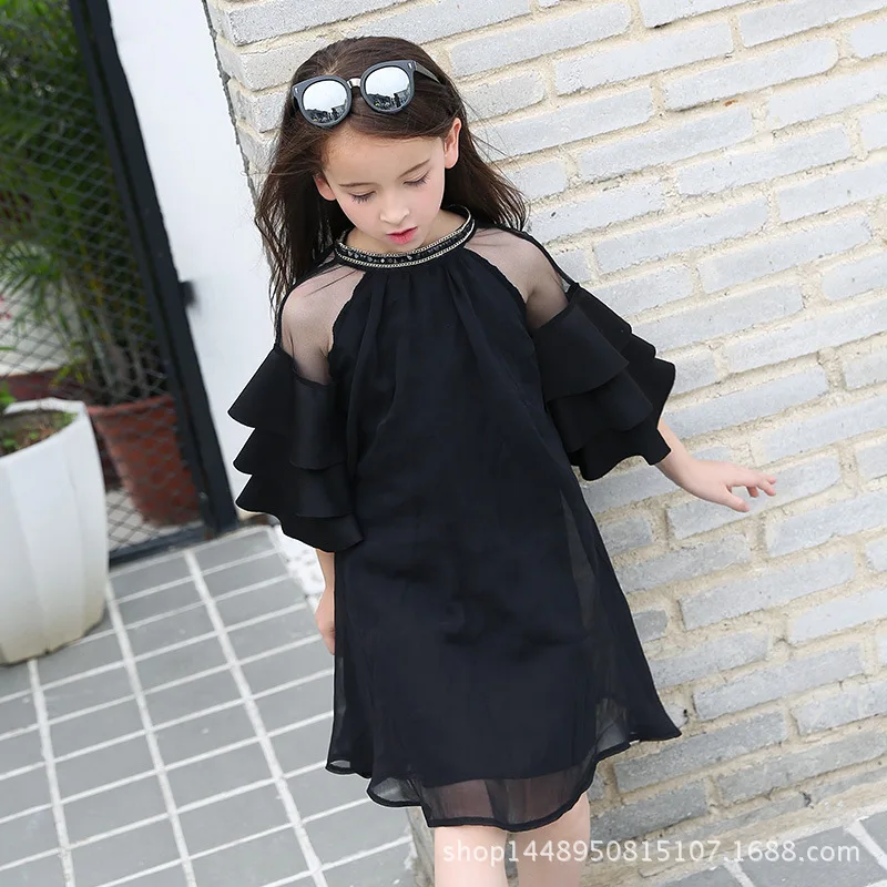 girls black concert dress