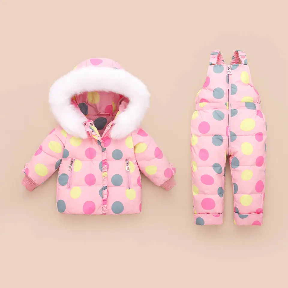 Children Winter Clothes Set Duck Down Jacket Baby Ski Wear Girls Infant Kids Parka Snowsuit Warm Toddler Winter Coat+ Jumpsuit
