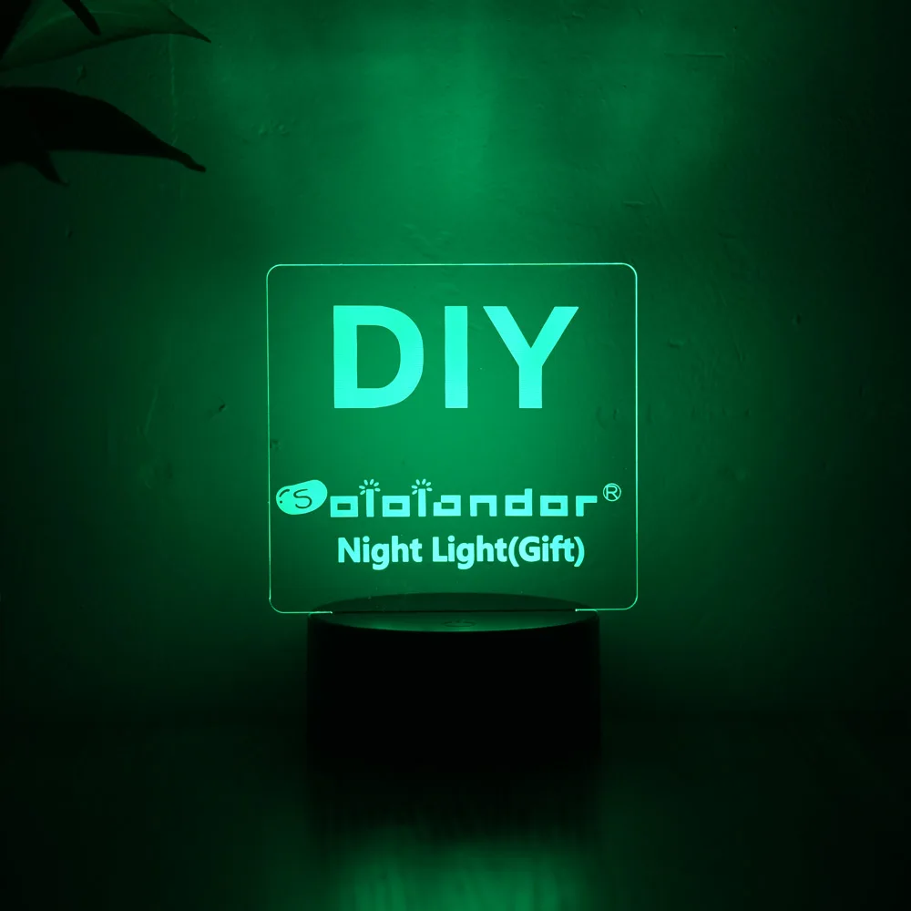 SOLOLANDOR индивидуальный 3D ночной Светильник USB 7 цветов основание DIY для свадьбы