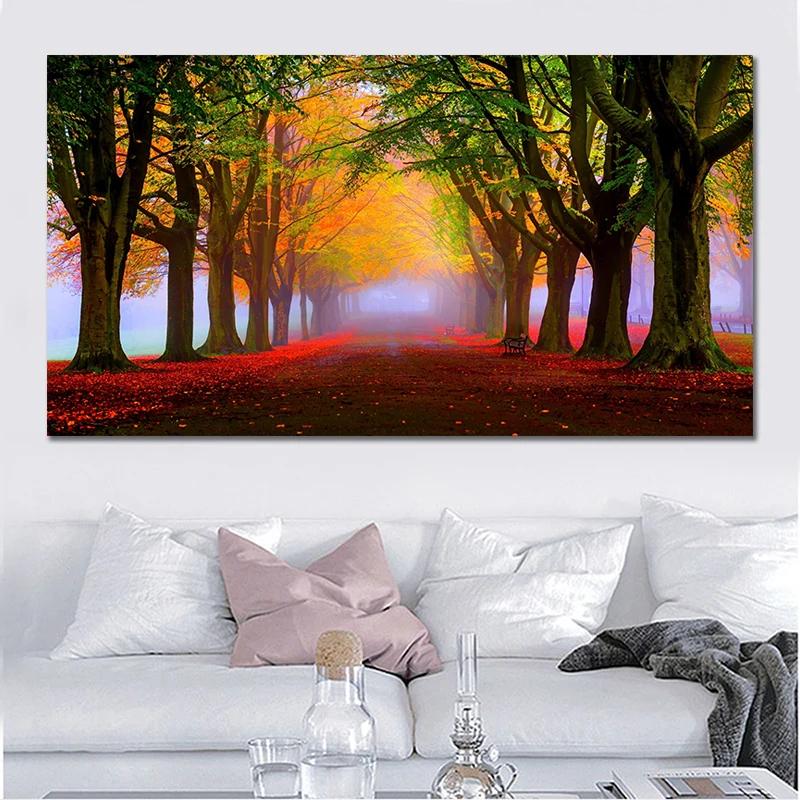 

Modern Landscape Tree Canvas Paintings Modular Pictures Wall Art Canvas Prints for Living Room Home Decoration No Framed