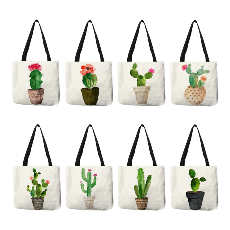 Womens Leather Kawaii Cactus Pot Handbag Satchel Tote Bag Tote Purse