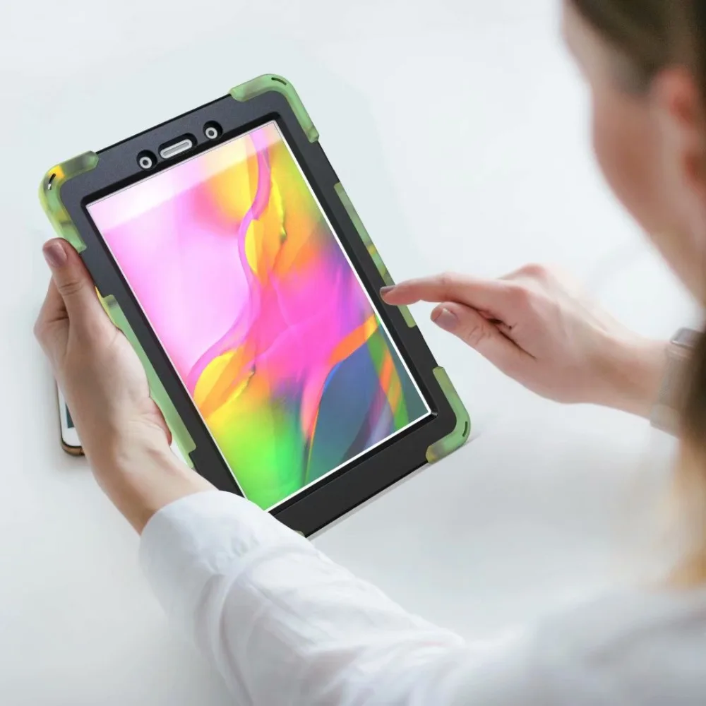 Детский защитный чехол для Samsung Galaxy Tab A 8,0 T290 T295 SM-T290 T297 планшет 360 градусов силиконовая крышка шейный ремешок Ремешок на руку