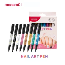 Monami ручки для дизайна ногтей, сделай сам, маркер для украшения ногтей, масляная ручка, 8 цветов, набор раскрашивания, ручка для маникюра, инструмент для красоты, милая удобная ручка