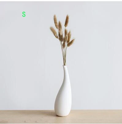 Nordic White Ceramic Vase Ornaments Flower Arrangement Dried Flower Home Livingroom Office Table Furnishings Decoration Crafts - Цвет: style5-S
