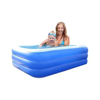 

Family Inflatable Swimming Pool Above Ground Inflatable Pools for Kids Adults Summer Water Party Square Plate Outdoor Backyard